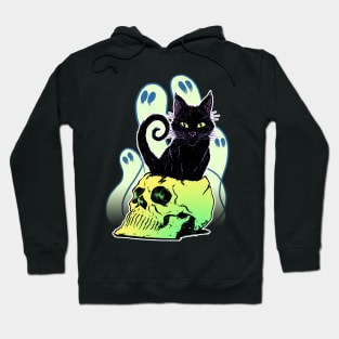 Skull Cat with Ghosts Hoodie